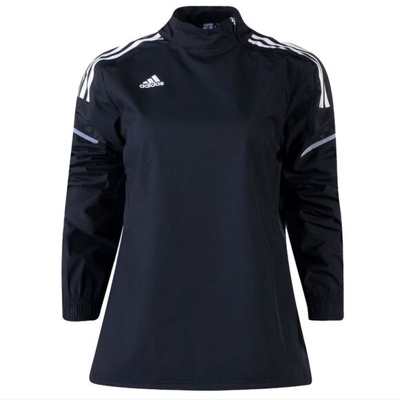 Adidas Women’s Black Condivo 21 Hybrid Pullover Training Jacket 3-Stripe Medium - Picture 1 of 13